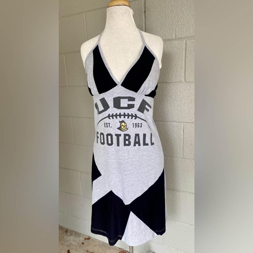 UCF Univ of Central FL Knights Halter Top Game Day Dress Upcycled T-Shirts Sz M